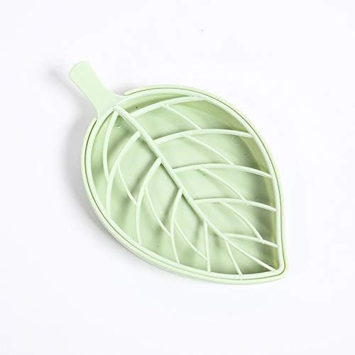 Creative Leaf Shape Soap Box, Double Layer Plastic Soap Holder, Soap Case Soap Dish,Green