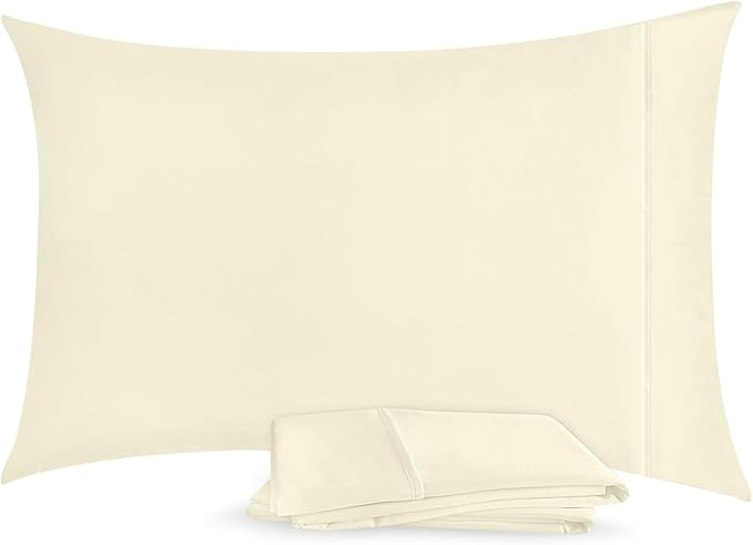 Utopia Bedding Queen Pillow Cases - 2 Pack - Envelope Closure - Soft Brushed Microfiber Fabric - Shrinkage and Fade Resistant Pillow Covers 20 X 30 Inches (Queen, Ivory)