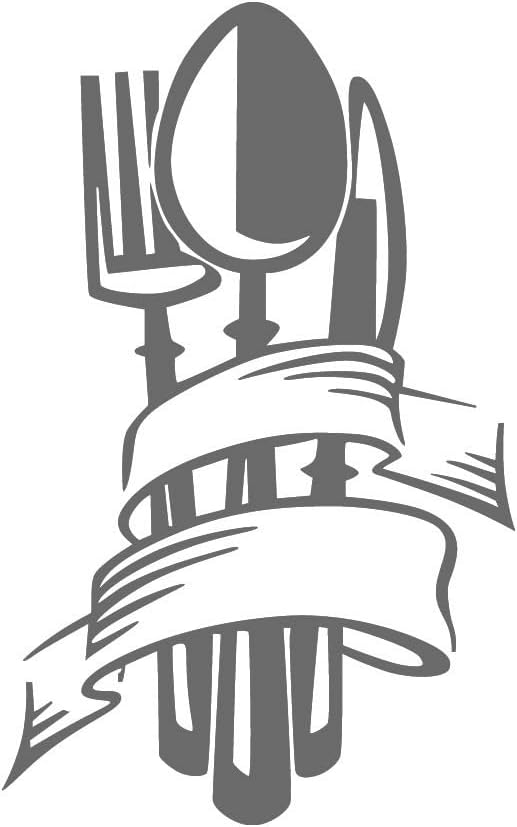 Kitchen Wall Sticker Knife Spoon Decal Fork Sticker Home Decoration Living Room Dining Room Art Applique Home Decor Black 23 x 15 in