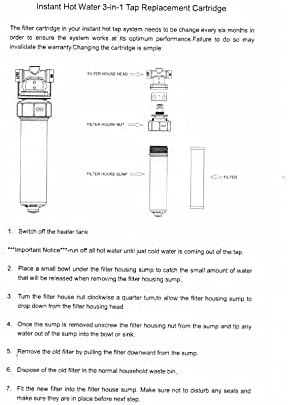 Westbrass AF400 Under Sink in-line Filter Unit and Cartridge for Instant Hot or Pure Water Dispenser faucets, White