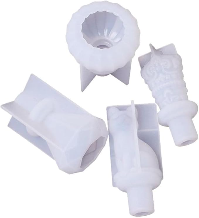 5Pcs White Bottle Stopper Silicone Mold, Crystal Epoxy Wine Bottle Stopper Mold, Reusable Beverage Bottle Stoppers Silicone Molds Cork Cover Wine Stoppers,Bar and Wine Tools, Wine Stoppers and Pourers