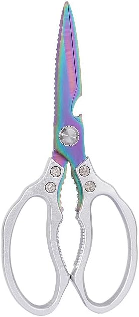 Kitchen Scissors, Heavy Duty Sharp Kitchen Shears Dishwasher Safe, Kitchen Accessories Cooking Shears for Kitchen Meat Chicken Fish Poultry Herb Bread (Silver Color)