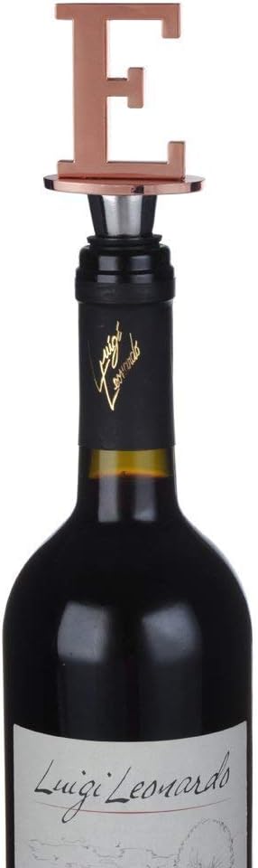 Miicol Wine Stopper, Prosecco Stopper, Wine Bottle Stopper, Personalised Champagne Stopper, Rose Gold Wine Accessories, Wine Lovers Gift, Monogram Gift, Letter E