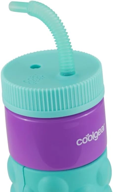 COOL GEAR 24oz Plastic Retro Squishy Water Bottle (bubble, Teal)