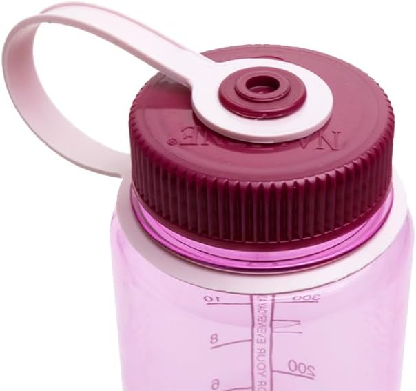 Nalgene Sustain Tritan BPA-Free Water Bottle Made with Material Derived from 50% Plastic Waste, 16 OZ, Wide Mouth, Cosmo