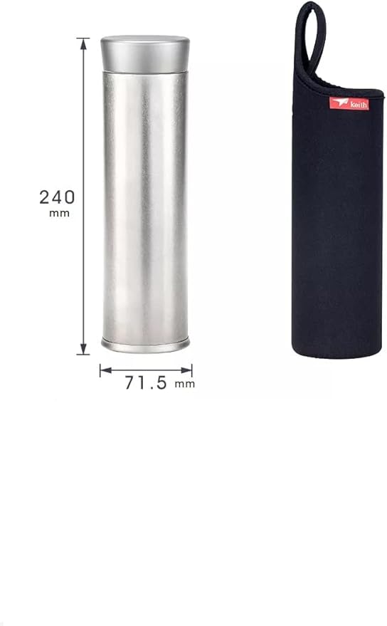 Keith Titanium Ti3101 Plastic-Free Vacuum Bottle – 18.6 fl oz ●●●●●●● Keith's 18th Anniversary: Exclusive Price!