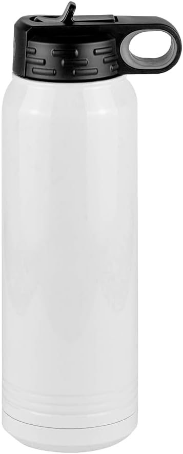 Track Mom Water Bottle, Messy Bun, White 30 oz Polar Camel with Straw Lid, Stainless Steel, Vacuum Insulated