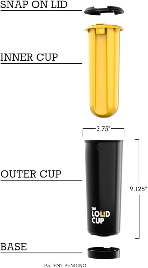 The LoudCup 20 oz Tumbler + Integrated Stadium Horn (Canary Yellow) - Reusable Water Bottle for Sports Fans - Worlds Loudest Cup for Noisy Fans on Game Day & Tailgating