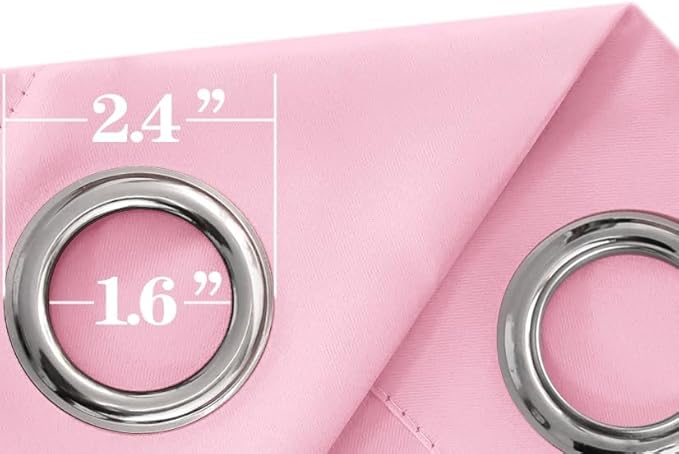 Mrs.Naturall Pink Curtains 42x54 Inch Length for Living Room 2 Panels Blackout Room Darkening Curtain for Bedroom