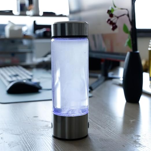 Hydrogen Water Bottle with PEM SPE Technology - Portable Rechargeable aquahealth Hydrogen Water Generator for Home Office Travel Fitness Drinking (Silver)
