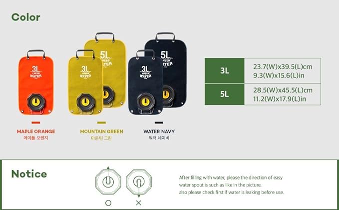 Camping Water Bag, Collapsible Militeries material Water Bladder, Outdoor Traveling Camping Water Storage, Wide Mouth, Washable Reusable BPA Free (0.8Gallon/3L) (WATER NAVY)