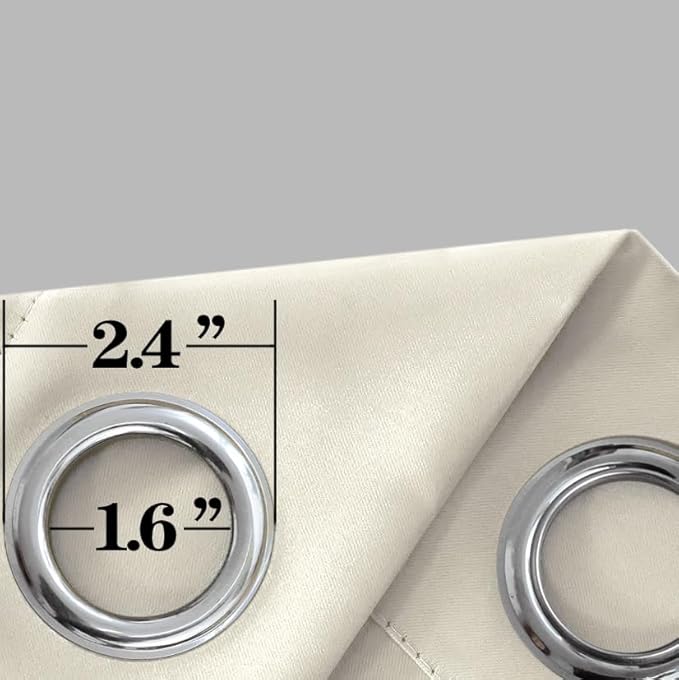 Mrs.Naturall Beige Curtains 42x54 Inches Long for Dining Room 2 Panels Blackout Room Darkening Curtain for Bedroom