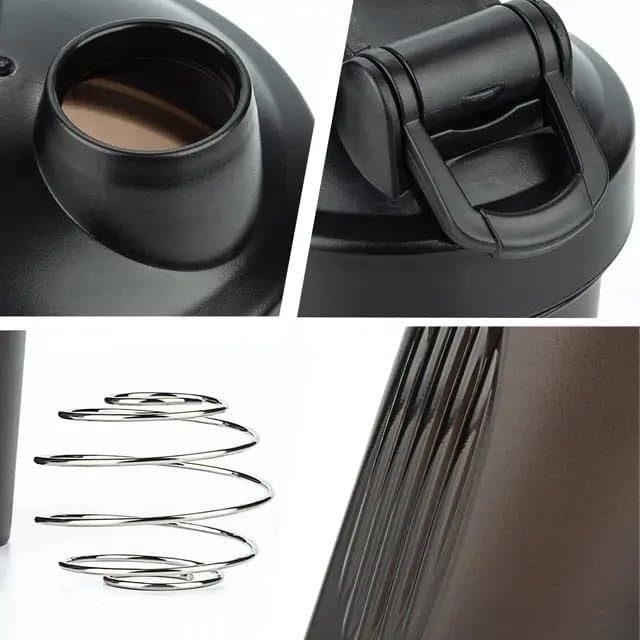 M&G Avenue 20oz Leakproof Shaker Bottle with Wire Whisk, Wide Mouth, Silicone Seal, BPA-Free, Lids for Gym, Travel, Office (White), 600 ML