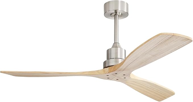 NicBex Ceiling Fan 52 Inch Ceiling Fans Without Light Ceiling Fan with 3 Blades and Remote Control Reversible DC Motor Ceiling Fan for Bedroom, Living Room, Light Natural