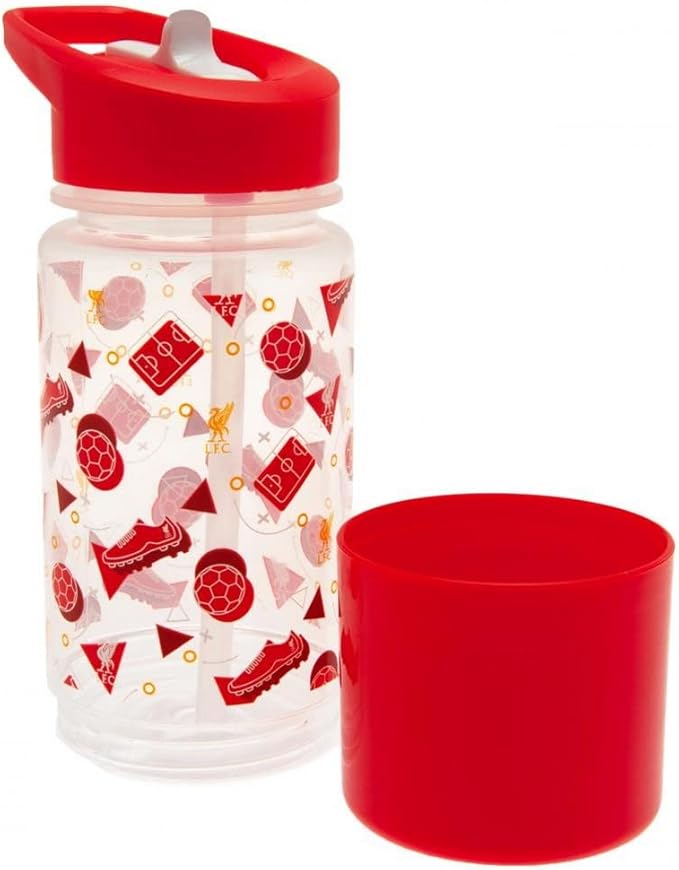 Liverpool FC Repeat Logo Water Bottle (One Size) (Clear/Red)