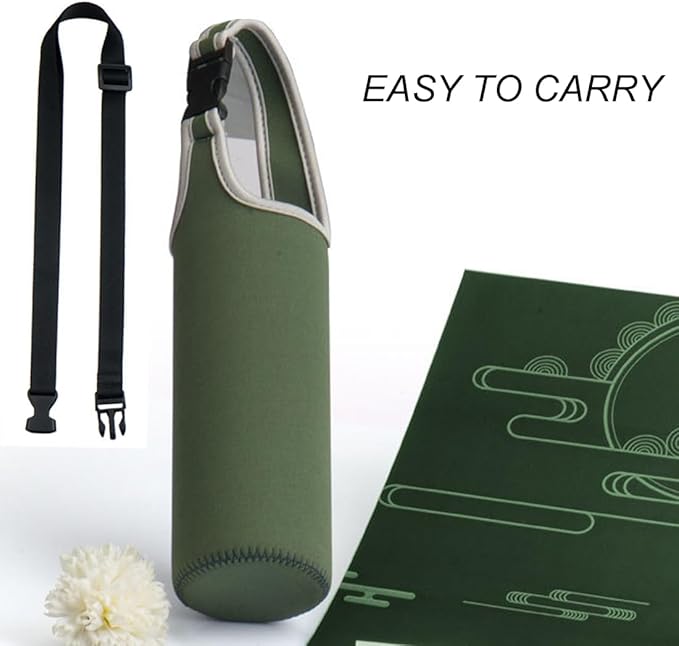 3PCS Water Bottle Carrier with Shoulder Strap 16oz-21oz, Neoprene Sleeve Cup Holder Pouch with Carrying Handle for All Portable Sport Water Bottle -3 Colors