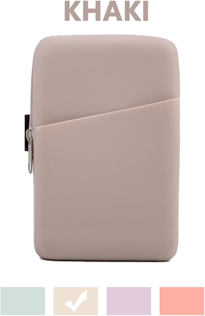 Water Bottle Pouch for Stanley Quencher Adventure 40oz & Stanley IceFlow 20oz 30oz, Silicone Design Tumbler Pouch for Phone, Card, Keys, Earphone (Khaki)