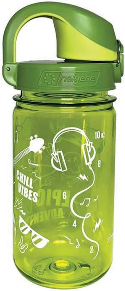 Nalgene Sustain Tritan BPA-Free Kids On The Fly Water Bottle Made with Material Derived from 50% Plastic Waste, Leak Proof, Durable, BPA Free, Carabiner Friendly, Reusable, 12 oz