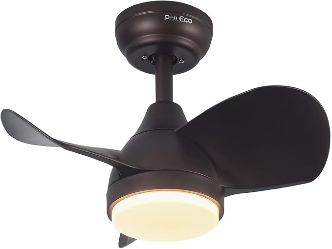 Ceiling Fans with Lights, Modern Ceiling Fan with Lights Remote Control, Flush Mount Ceiling Fan with LED Light, Reversible Quiet DC Motor for Bedroom Living Room(20 Inches)