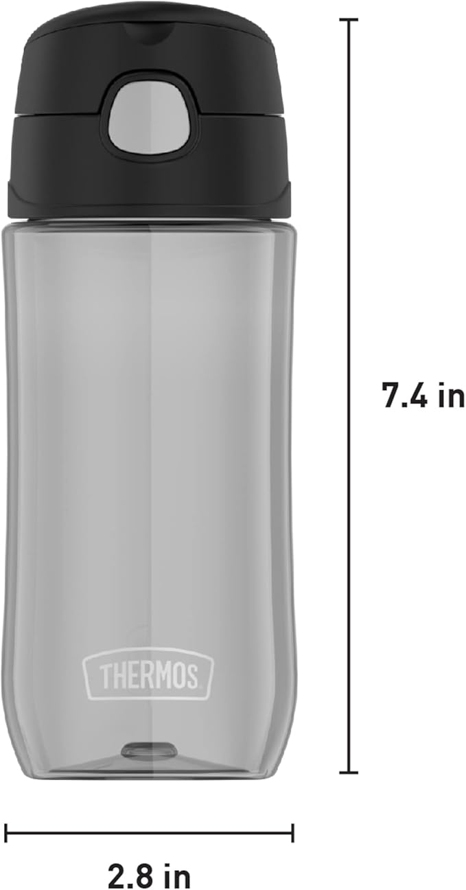 THERMOS FUNTAINER 16 Ounce Plastic Hydration Bottle with Spout, Black
