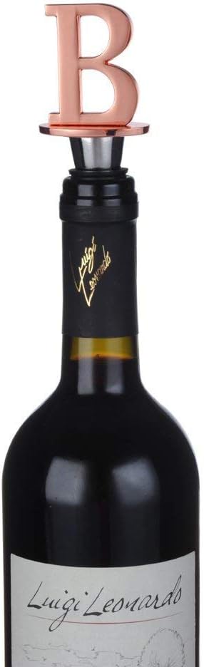 Miicol Wine Stopper, Prosecco Stopper, Wine Bottle Stopper, Personalised Champagne Stopper, Rose Gold Wine Accessories, Wine Lovers Gift, Monogram Gift, Letter B