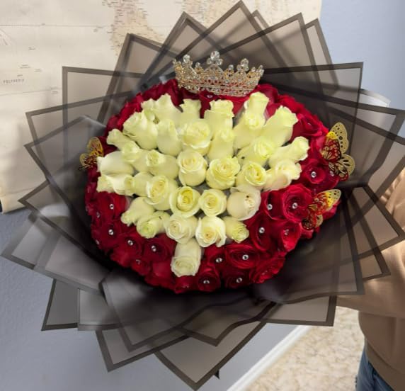 fondleadmiringly Flower Wrapping Paper, Flower Shop Paper, Waterproof Wrapping Paper, semi Transparent Wrapping Paper (1-black) 20 sheets