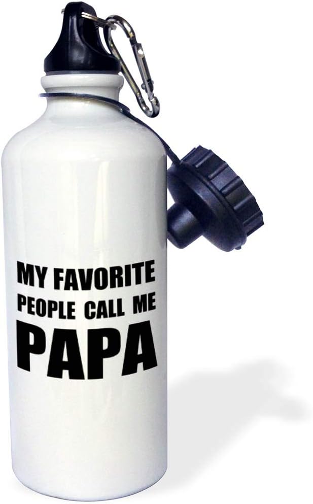 3dRose My Favorite People Call Me Papa fun black text for father or grandpa Water Bottle