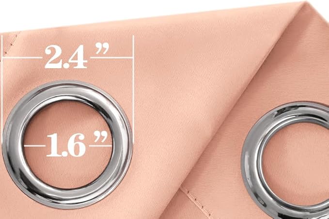 Mrs.Naturall Blush Pink Curtains 2 Panels for Girls Bedroom,Blackout Grommet Boho Neutral Room Darkening Dusty Rose Gold Curtains for Nursery Living Room,84 Inches Long