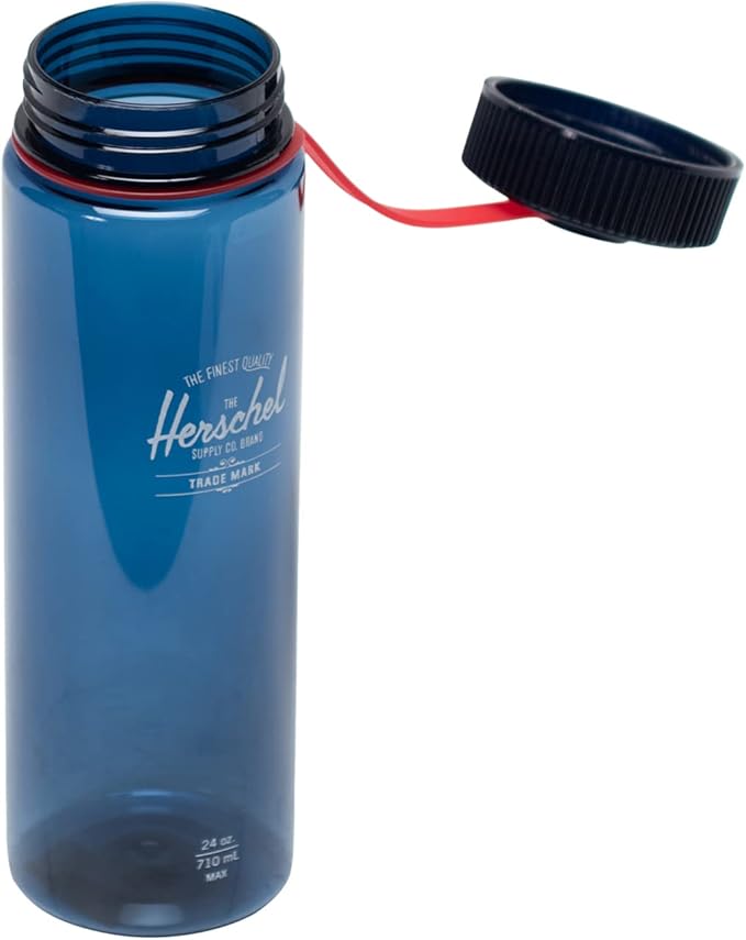 Herschel Plastic Water Bottle, Navy/Red