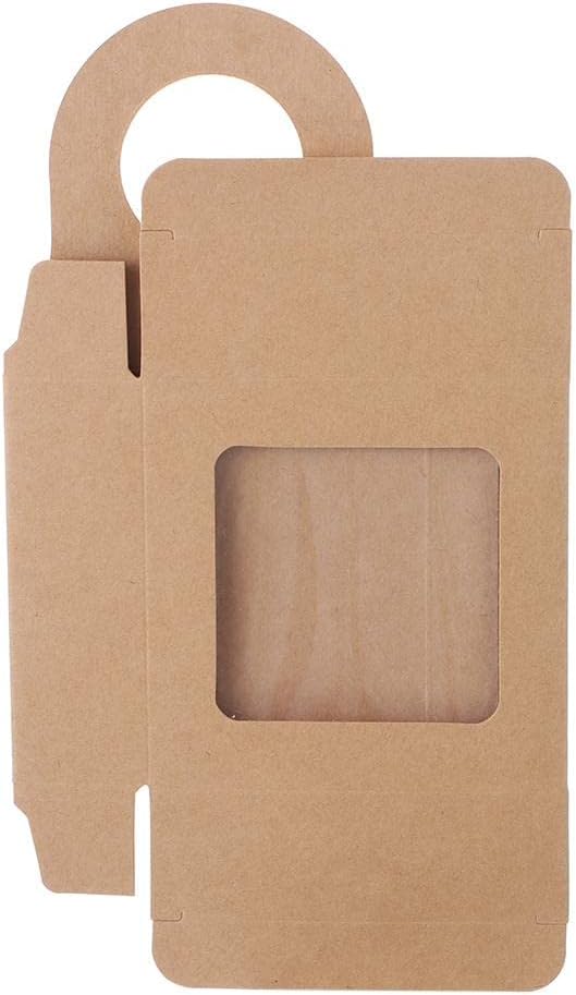 HomeSoGood 20Pcs Kraft Paper Wine Bottle Box with Window Hanging Foldable Gift Boxes for Gifts Candy Holds Wine Bottles Decoration