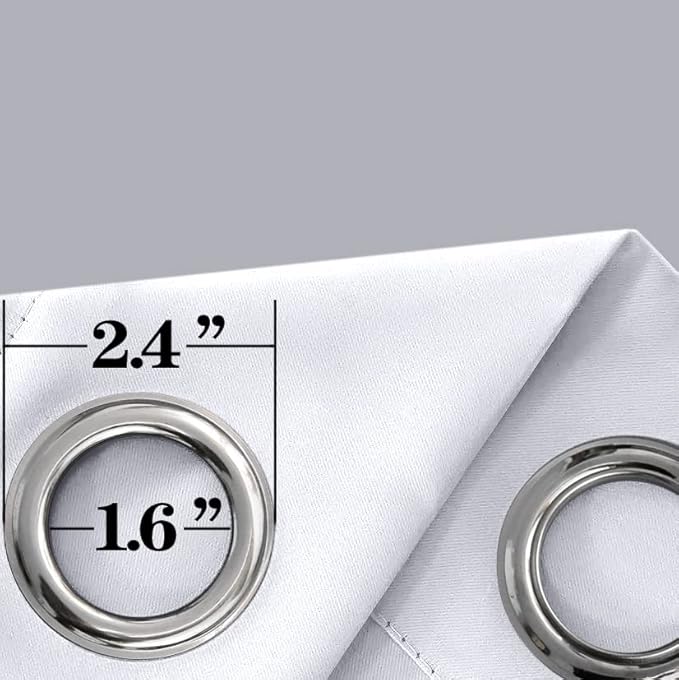 Mrs.Naturall Small Window Curtains for Bedroom 2 Panels Set 45 in Long White Room Darkening Thermal Insulated Light Blocking Short Blackout Curtains for Bathroom Nursery 45 Inch Length