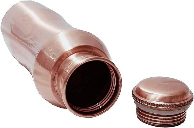 Kunal Pure Copper Water Bottle 34 Oz, Curve water Bottle Joint Free-Ayurveda Health For Travelling Purpose Copper Vessel for Drinking Water Bottle 1 Litre Gift, Capacity 1000 Ml