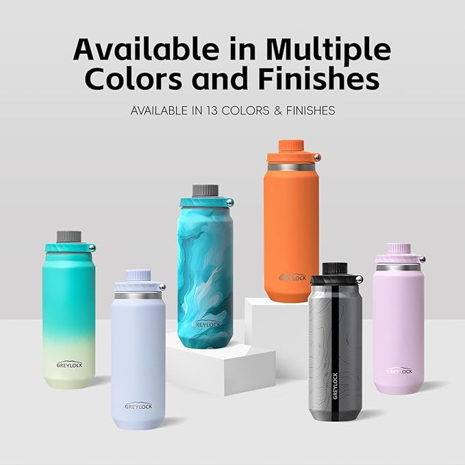 Greylock 20 oz Insulated Stainless Steel Water Bottle with Straw Lid- BPA-Free Leak Proof When Closed, Reusable Metal Water Bottle with Carry Handle for Travel Camping, 24 Hours Cold (Mapmakersmuse)