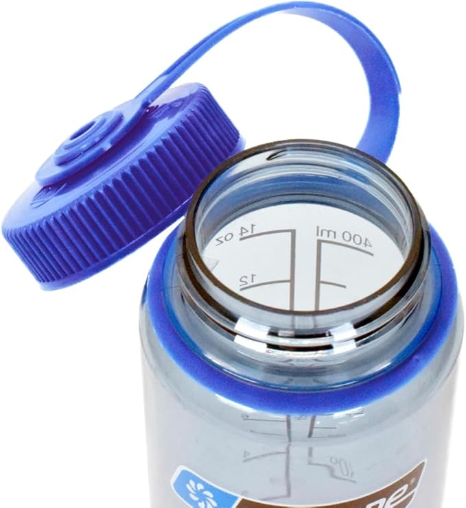 Nalgene Sustain Tritan BPA-Free Water Bottle Made with Material Derived from 50% Plastic Waste, 16 OZ, Wide Mouth,Grey