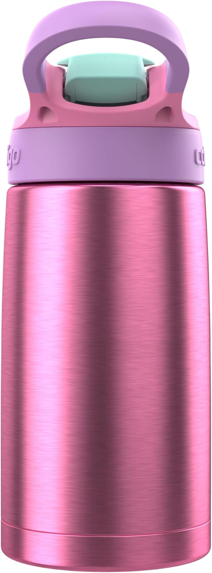 Contigo Autospout Water Bottle with Straw, 13 oz, Azalea/Pansy