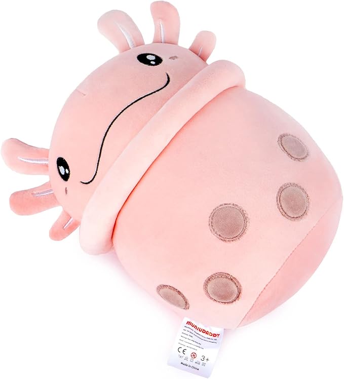 Niuniu Daddy Stuffed Boba Plushies Squishy Bubble Tea Plush Toy Pillow Cute Milk Tea Plushie Adorable Cuddle Pillow Stuffed Food Toy Great Gift for Birthday/Christmas (Axolotl, Medium)