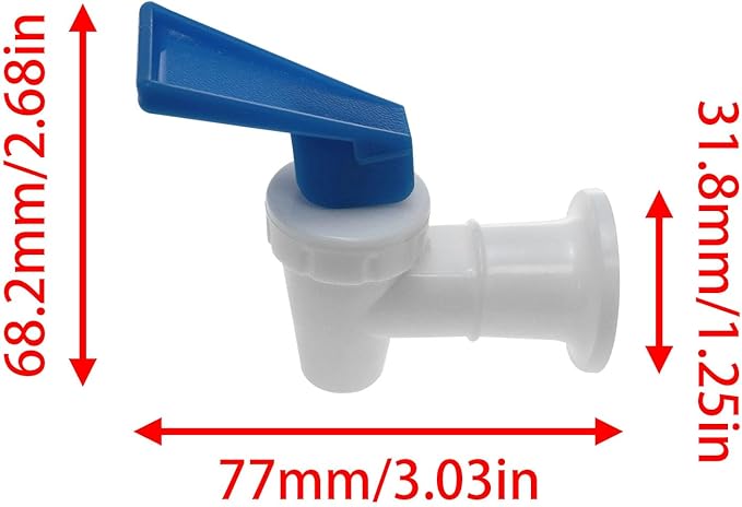 Plastic Water Cooler Faucet Reusable Tap Outlet Leak Proof Water Drink Rod Pour Valve Tank Faucet Red with Safety Lock and Blue One Each 2PCS