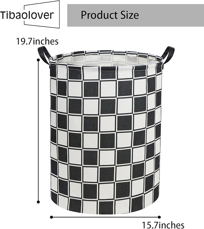 Checkerboard Kids Laundry Basket Baby Hamper Balck White Checkered Toy Storage Bin for Boys Room Decor Baby Nursery Hamper Gift Baskets for Bedroom Bathroom(Balck White Checkered)