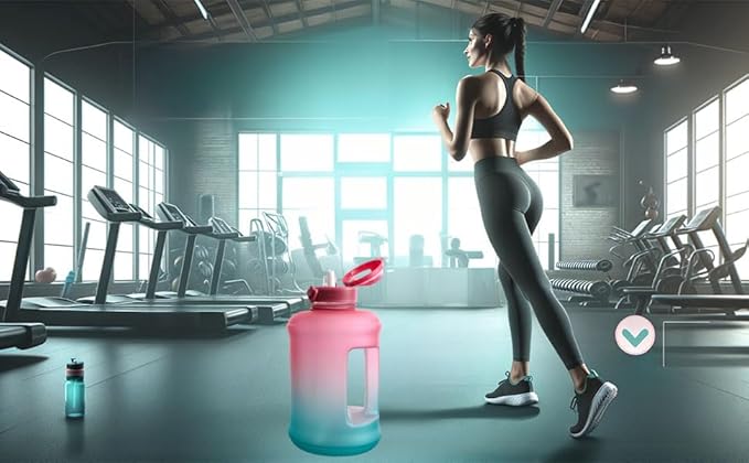 Sports Water Bottle, 63 Oz/1800mL, Leak Proof BPA Free Travel Outdoor For Men Women (Gradient_Pink)