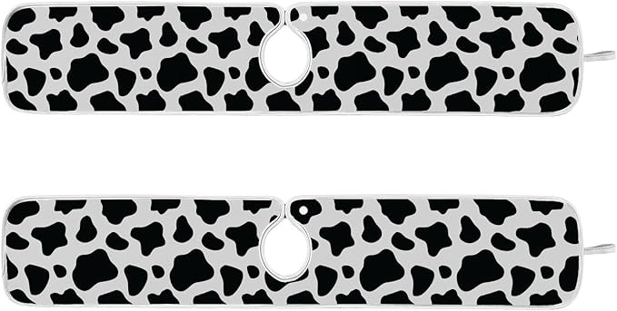 Kitchen Faucet Absorbent Mat,Cow Print Water Splash Guard for Sink, Faucet Drip Catcher Thicken Sponge Microfiber Faucet Water Catcher Mat Sink Absorbent Mat for Kitchen 14x5in 2 Pack