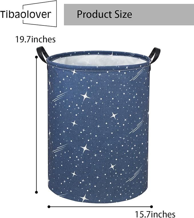 Star Kids Laundry Basket Baby Hamper Starry sky Toy Storage Bin for Boys Room Decor Baby Nursery Hamper Gift Baskets for Bedroom Bathroom(Starry Sky)