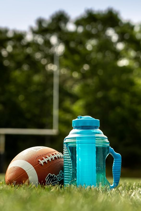 COOL GEAR 2-Pack 80 oz Big Freeze Sports Water Bottle with Freezer Stick and Handle | Hydrating Colored Water Bottle - Pink