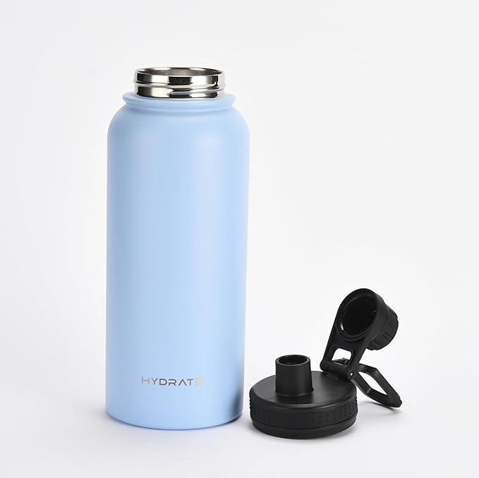 HYDRATE Insulated Stainless Steel Water Bottle - Large Reusable Flask with Leak-Proof Design and Convenient Handle - Double Vacuum Insulation for School, Work, or Adventure