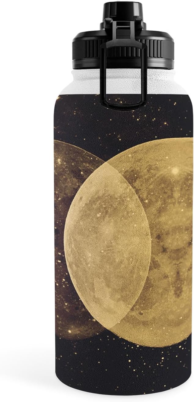 Deny Designs Water Bottle, Sport Lid 32 oz, Emanuela Carratoni Golden Moon Phases