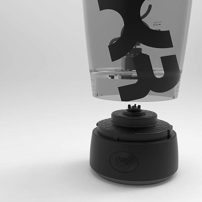 Promixx Original Shaker Bottle (MiiXR Edition) - Battery-powered for Smooth Protein Shakes - BPA Free, 20oz Cup (Black/Gray)