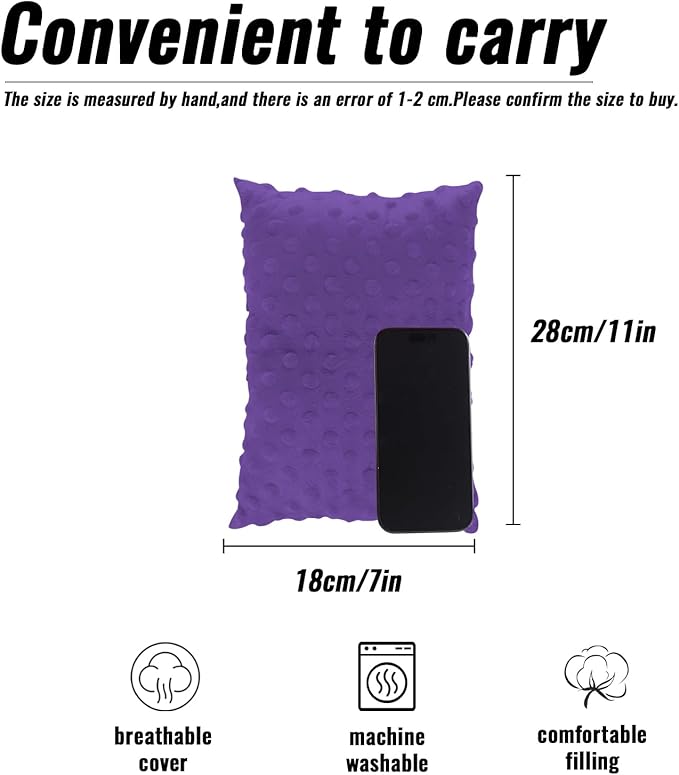 Small Pillow for Travel-Mini Travel Neck Pillows 11''*7''-Small Decorative Pillow-Tiny Pillows for Neck, Travel, Dogs, Cats