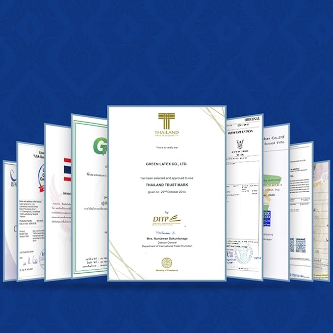 Talatex 100% Natural Premium Dunlop Latex Pillow, Medium Low Pofile Latex Firm Pillow Helps Relieve Pressure, Neck and Shoulder Pain