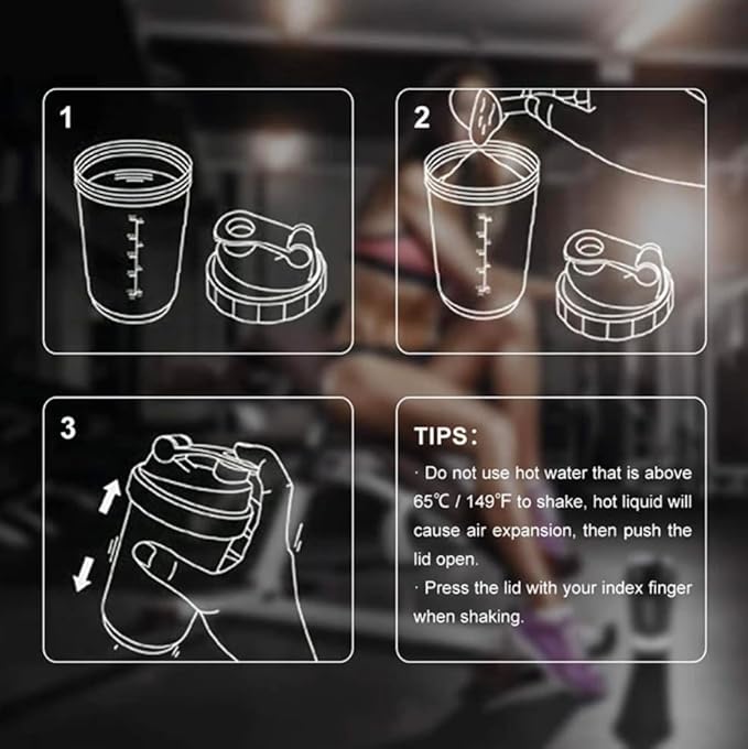 Protein Shaker Bottle, Protein Shake Cup for Pre and Post Workout, Gym Mixer Bottle for Men & Women with Stainless Steel Whisk Ball, 20.28-Ounce, Black