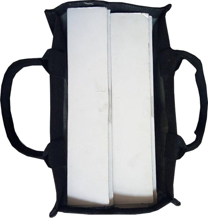 KVR natural Black Jute burlap wine beer water 6 bottle cum CAN carrier bag with option to use as Grocery & lunch bag Eco Environment Friendly versatile flexible (6 bottle bag, black)