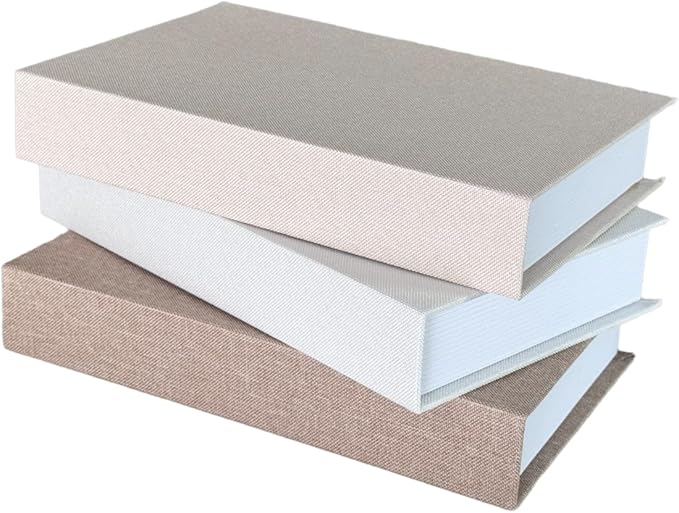 Neutral Home Books Decor Display for Living Room and Office,Paris Tokyo New York Fashion Decorative Book Hardcover Fake Decorative Books for Coffee Tables (Flax-WBY)